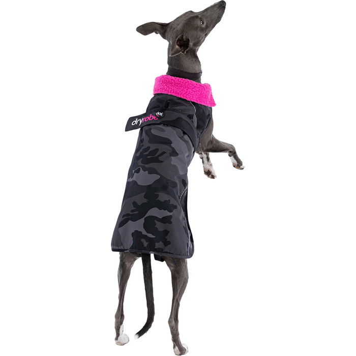 2024 Dryrobe Dog Coat V3 DRV3 - Black Camo / Pink